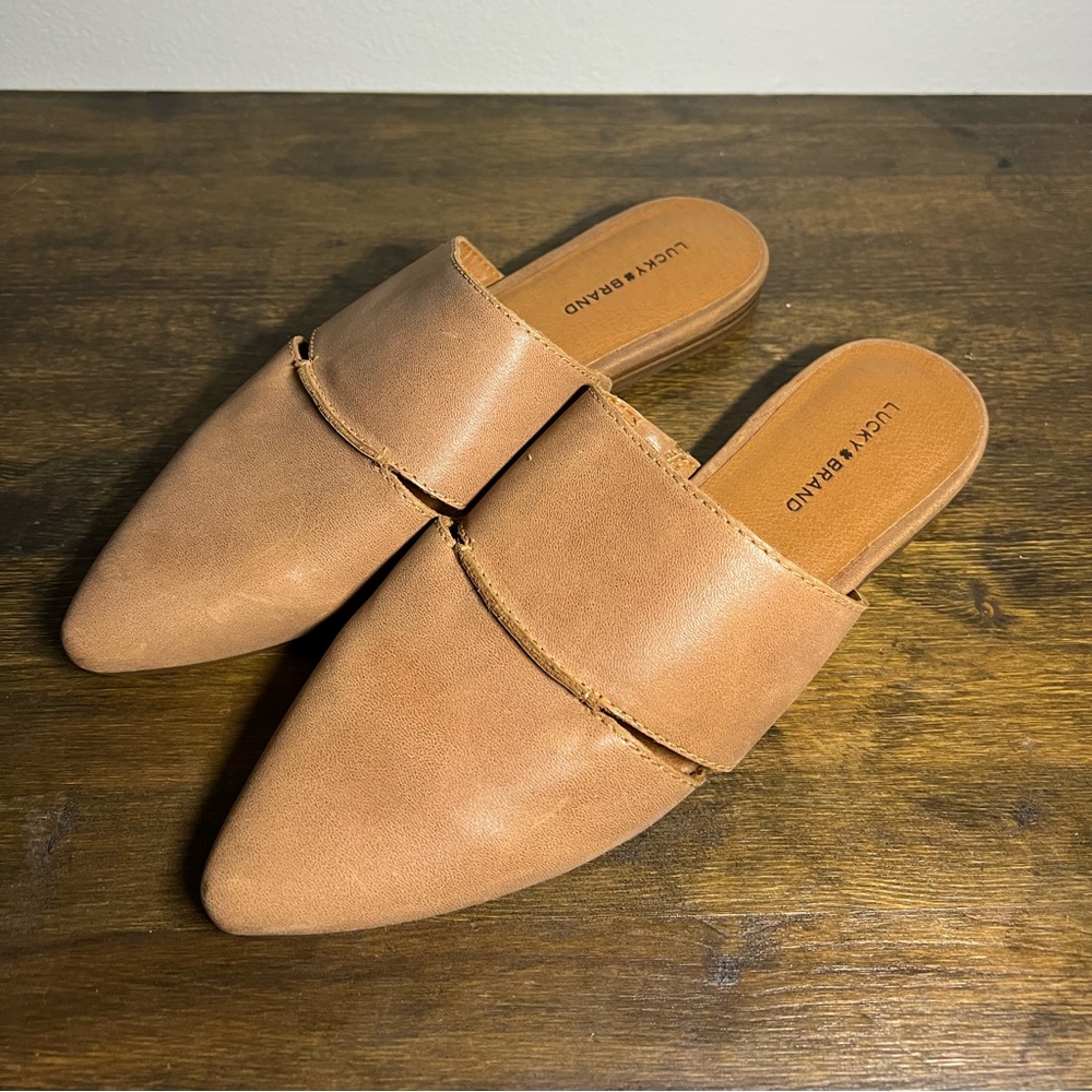 Lucky brand women’s brown leather sandal shoes size 9